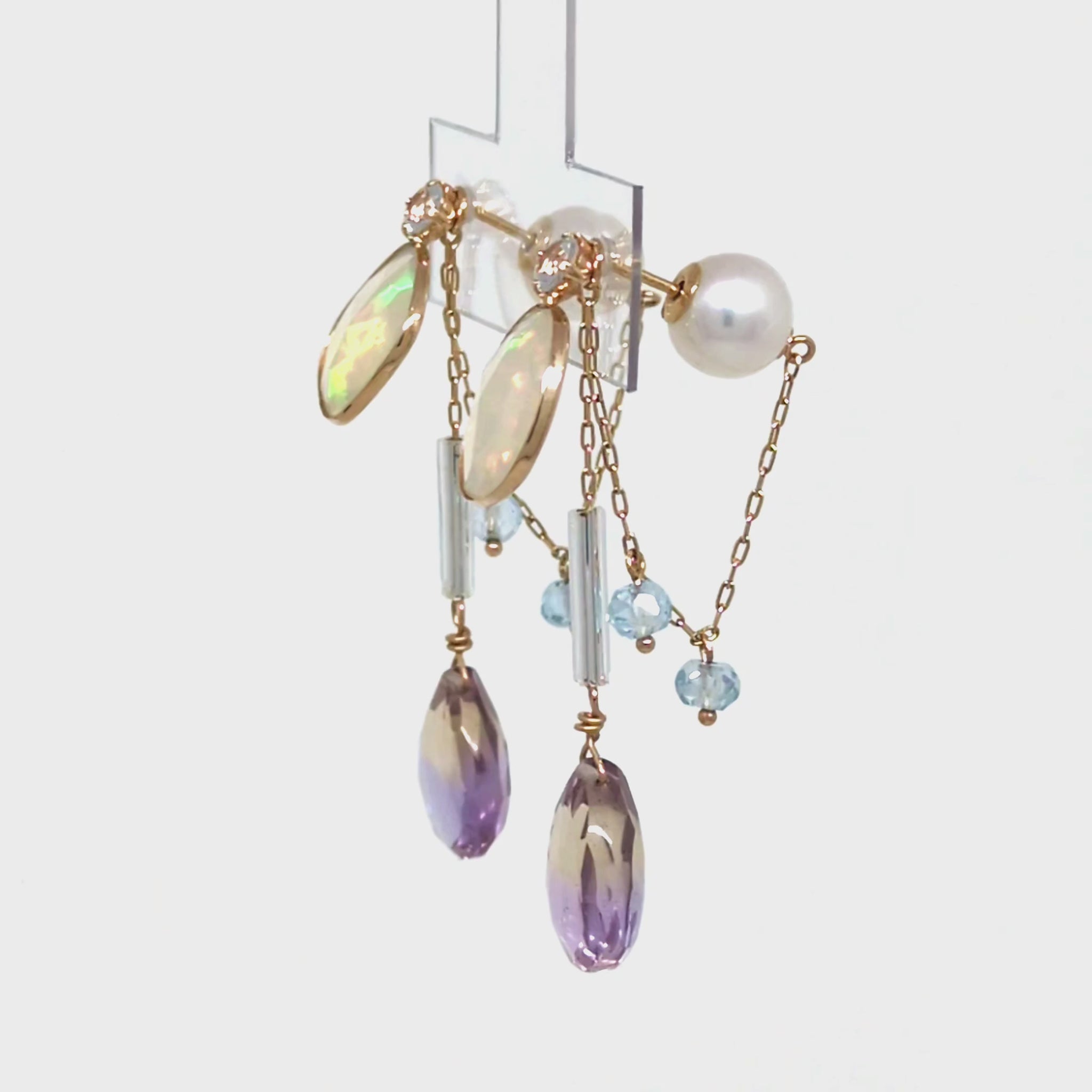 10K Opal & Ametrine 3Way Earrings (Yellow Gold) - Product Video