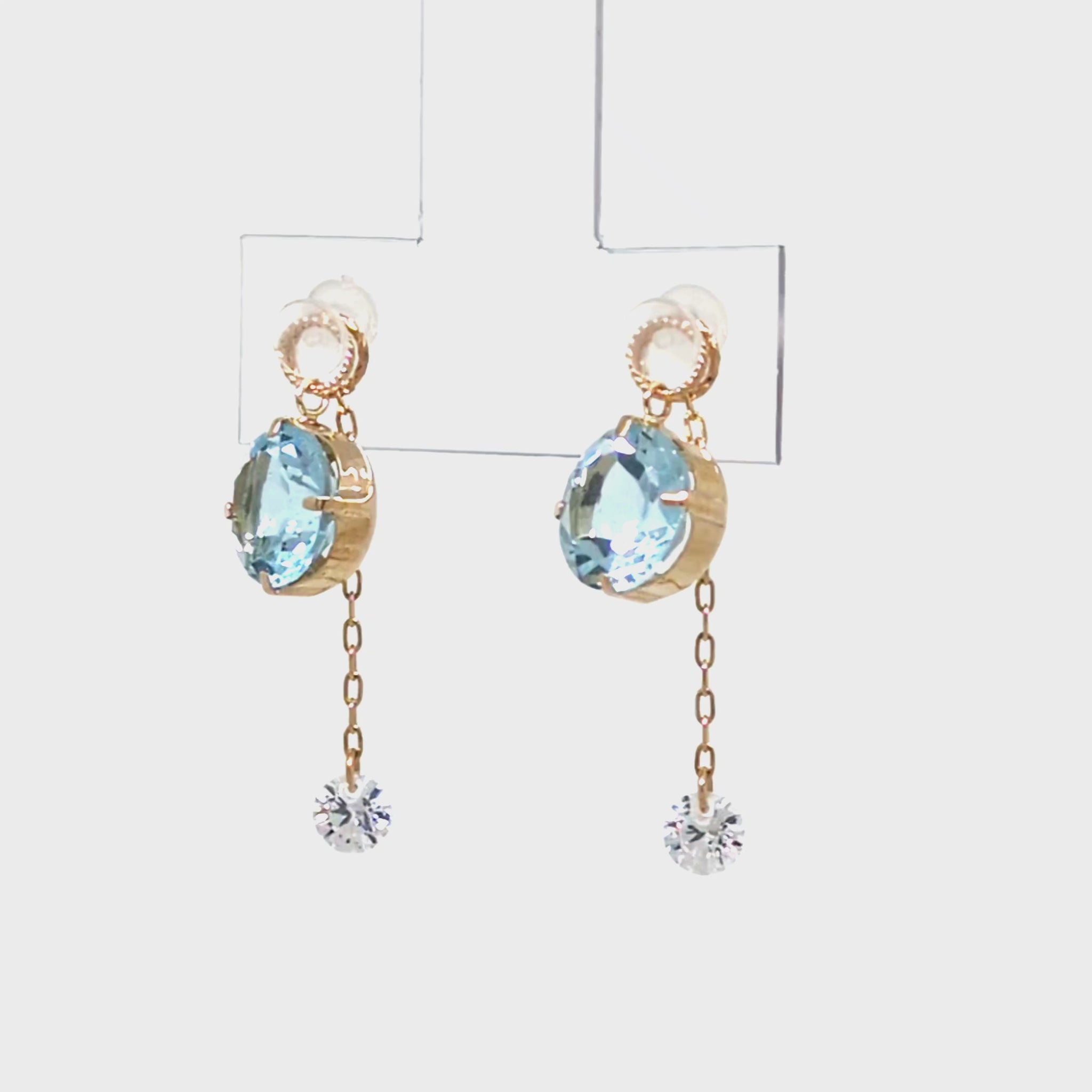 [Palette] 10K Blue Topaz Charm Set [Airy Tone] (Yellow Gold) - Product Video
