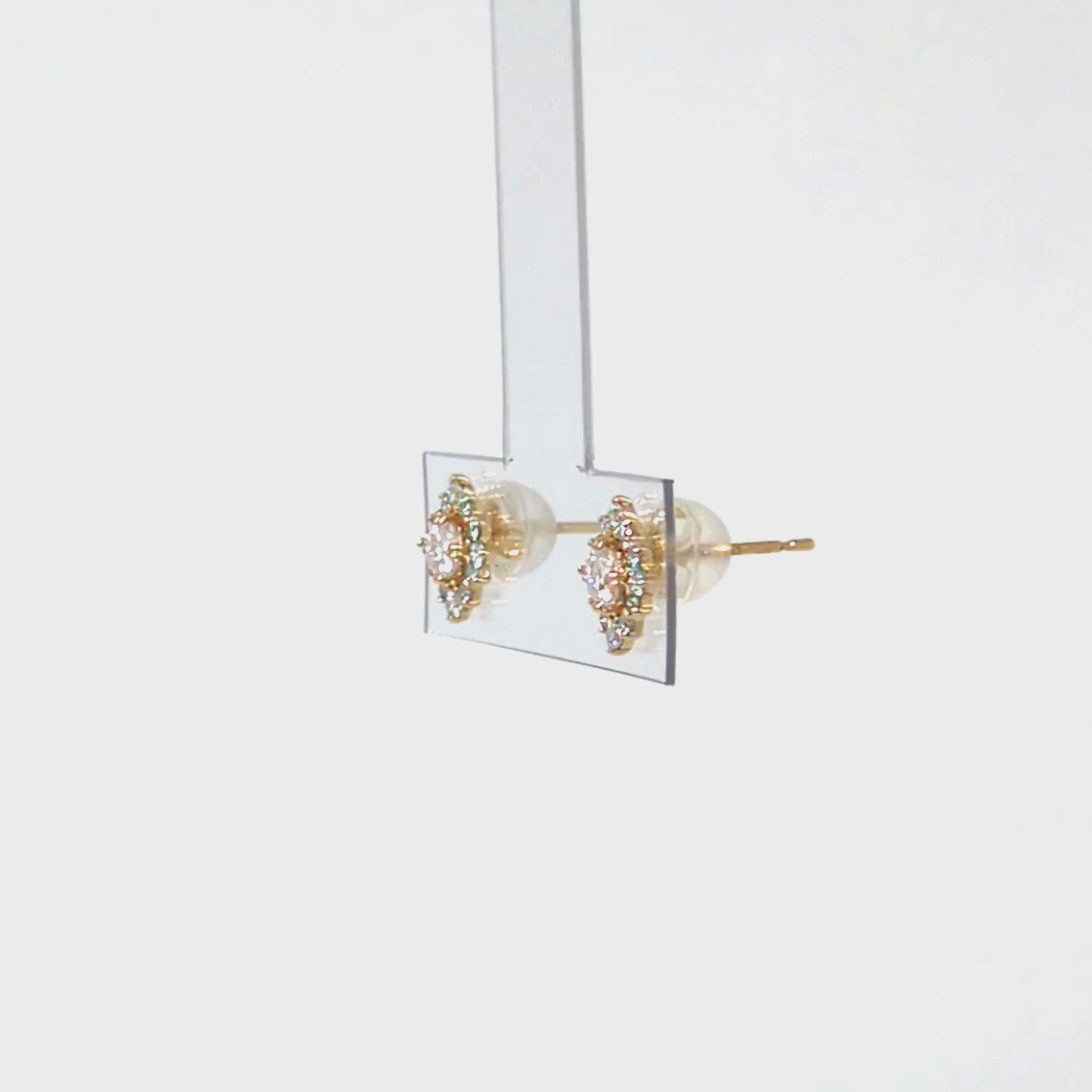 10K Moissanite Earrings [Birth of the Galaxy] (Yellow Gold) - Product Video