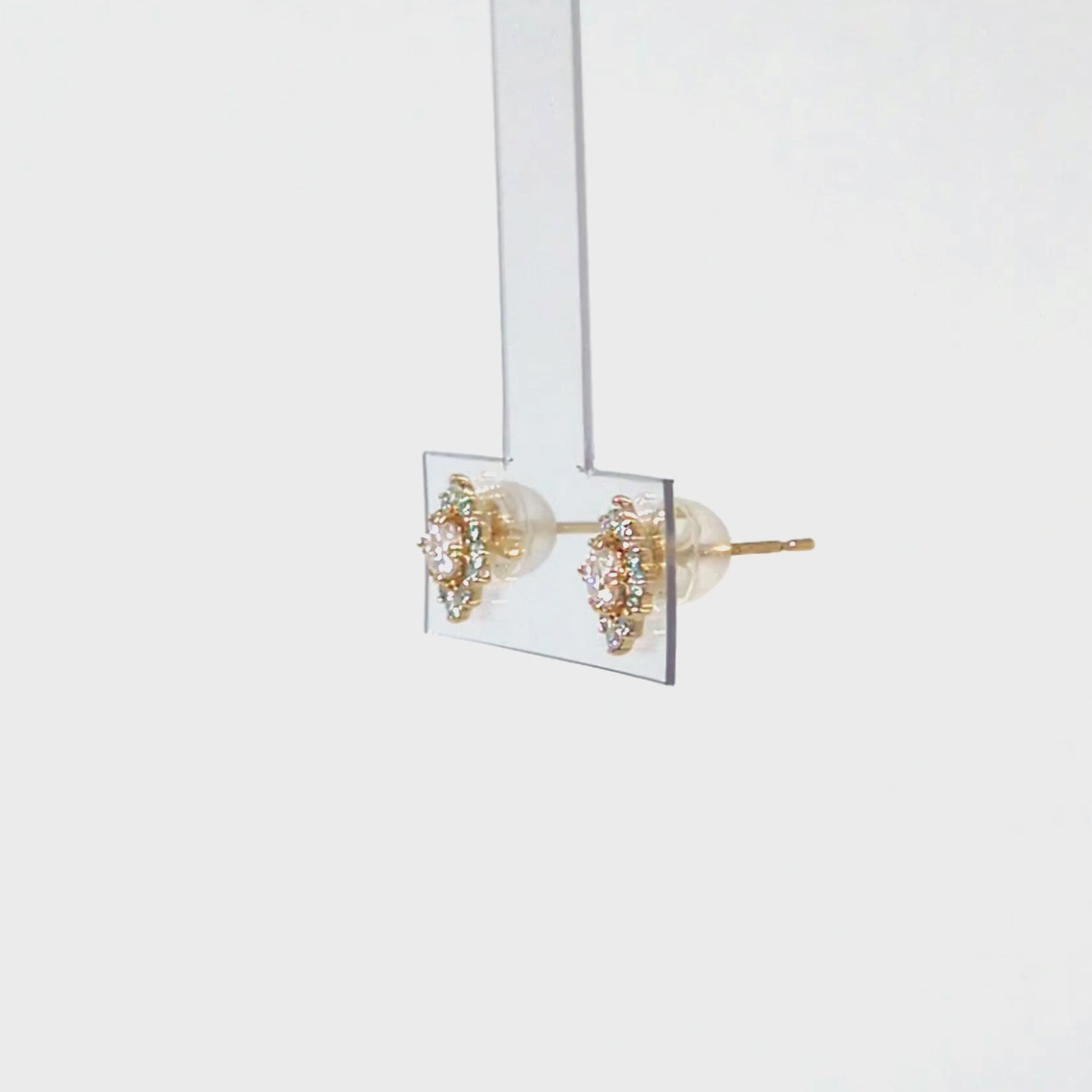 10K Moissanite Earrings [Birth of the Galaxy] (Yellow Gold) - Product Video