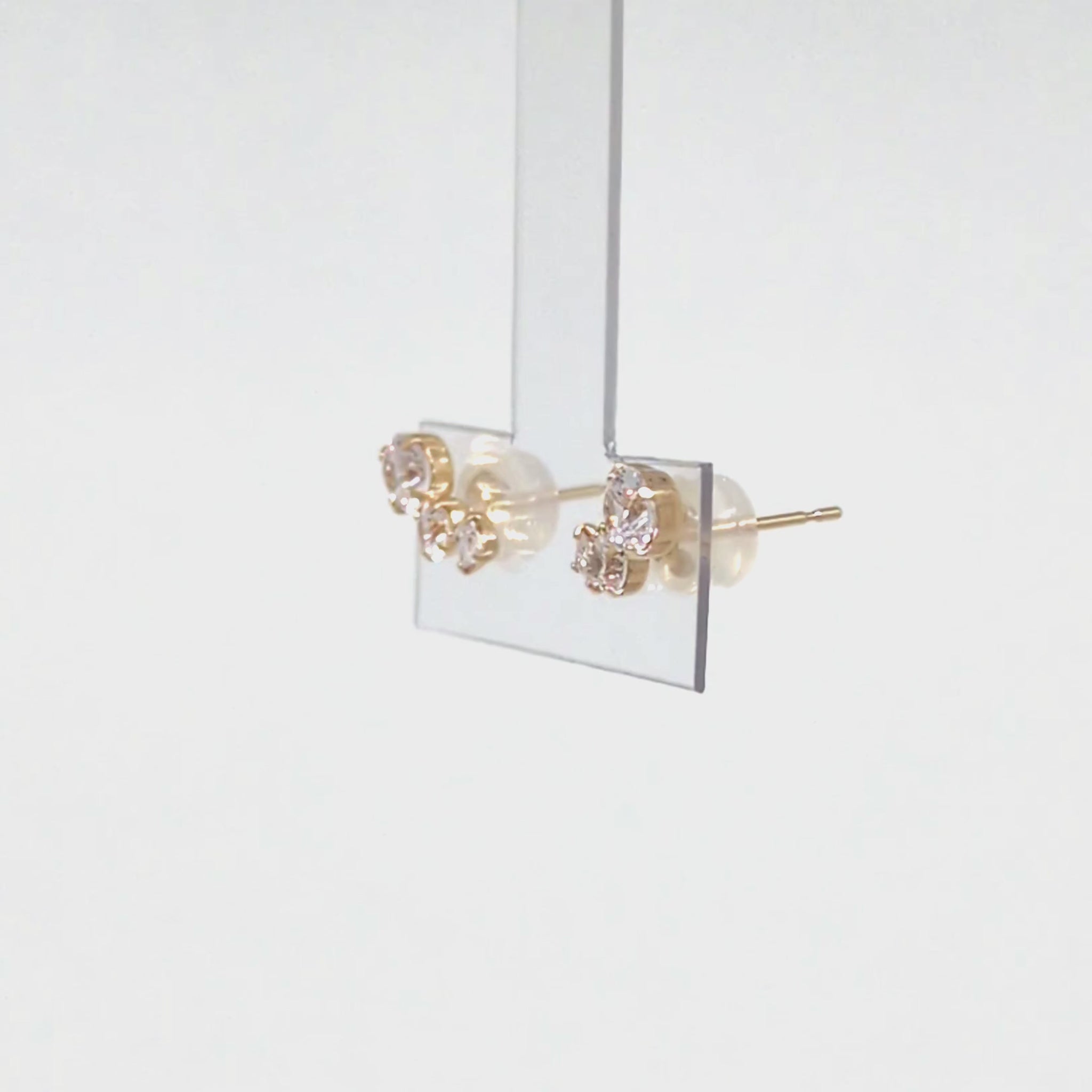 10K Cubic Zirconia Gradation Meteor Earrings (Yellow Gold) - Product Video