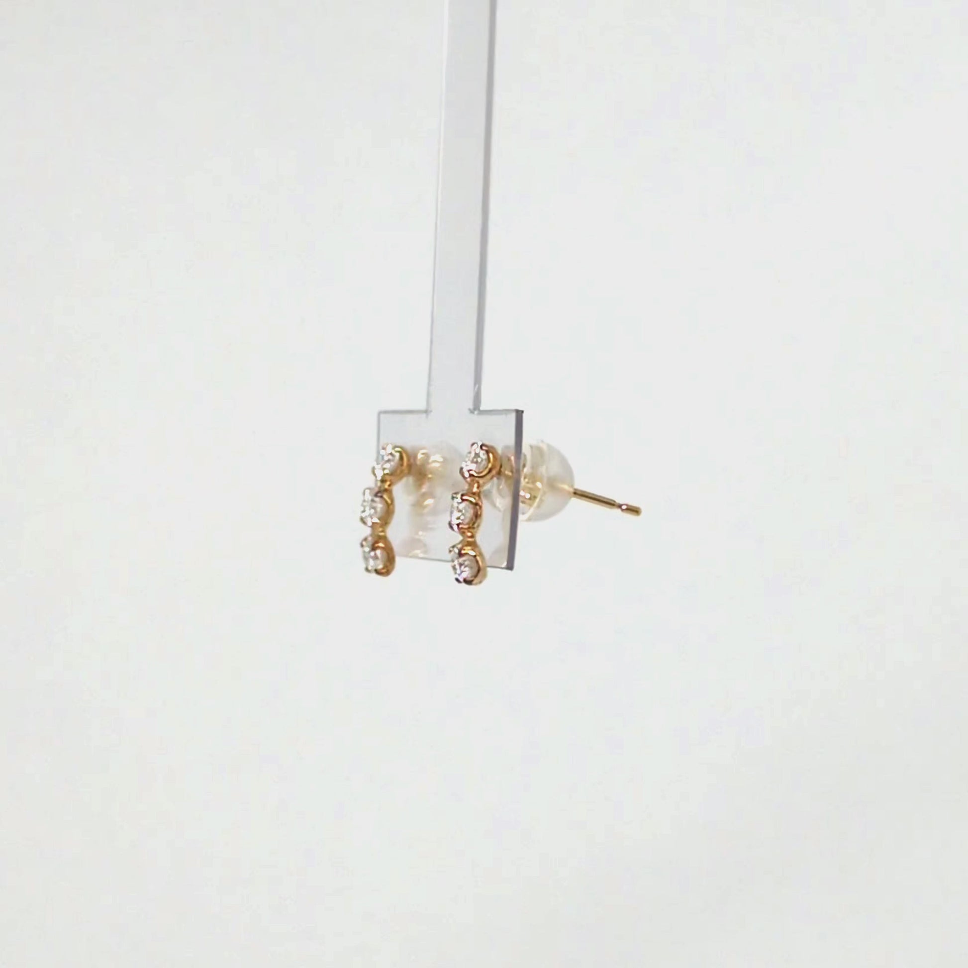 18K/10K Moissanite Trilogy Earrings (Yellow Gold) - Product Video