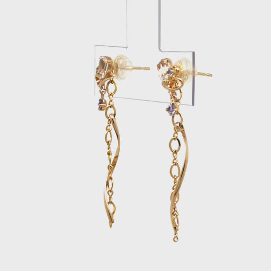 18K/10K Topaz 2Way Earrings [Blue Danube] (Yellow Gold) - Product Video