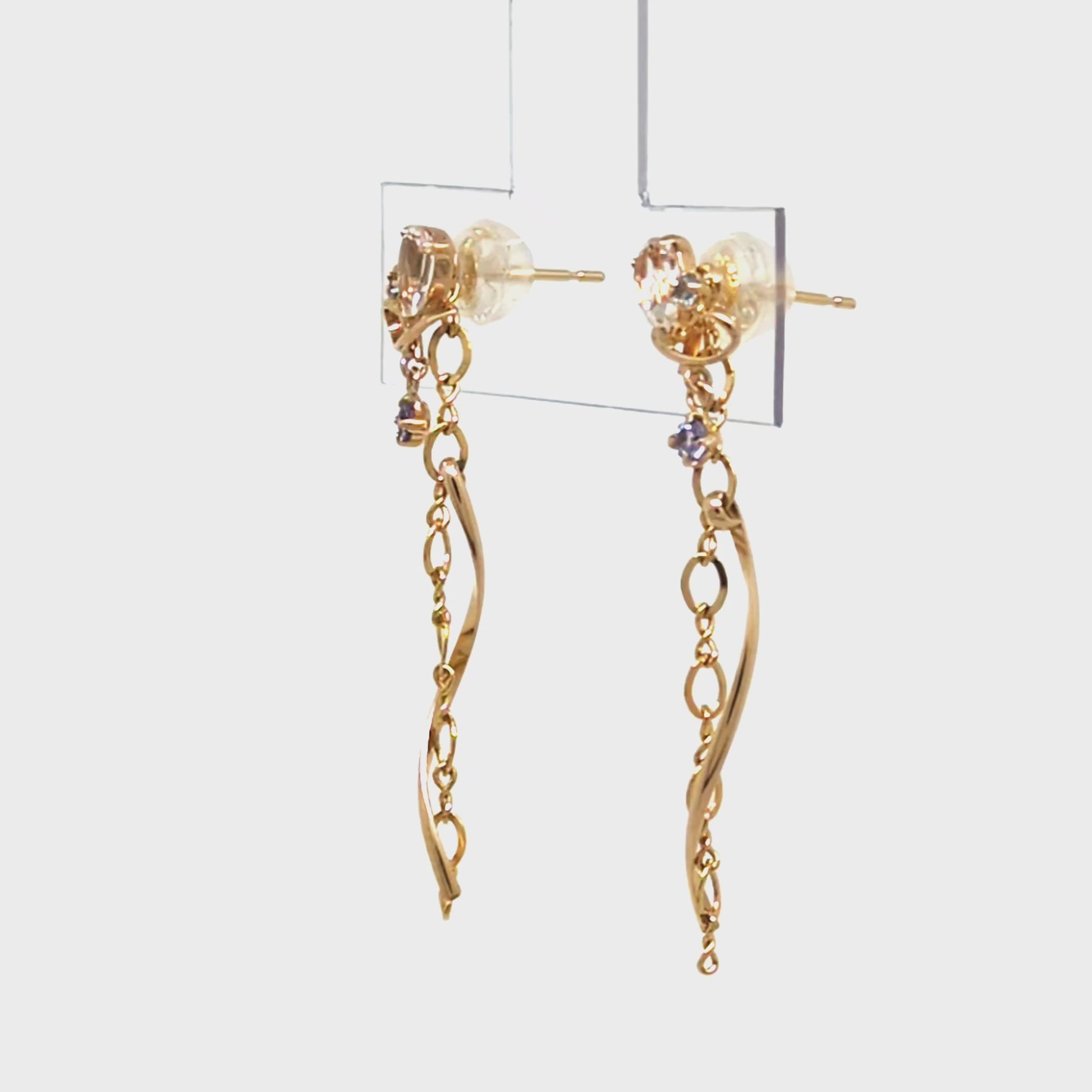 18K/10K Topaz 2Way Earrings [Blue Danube] (Yellow Gold) - Product Video