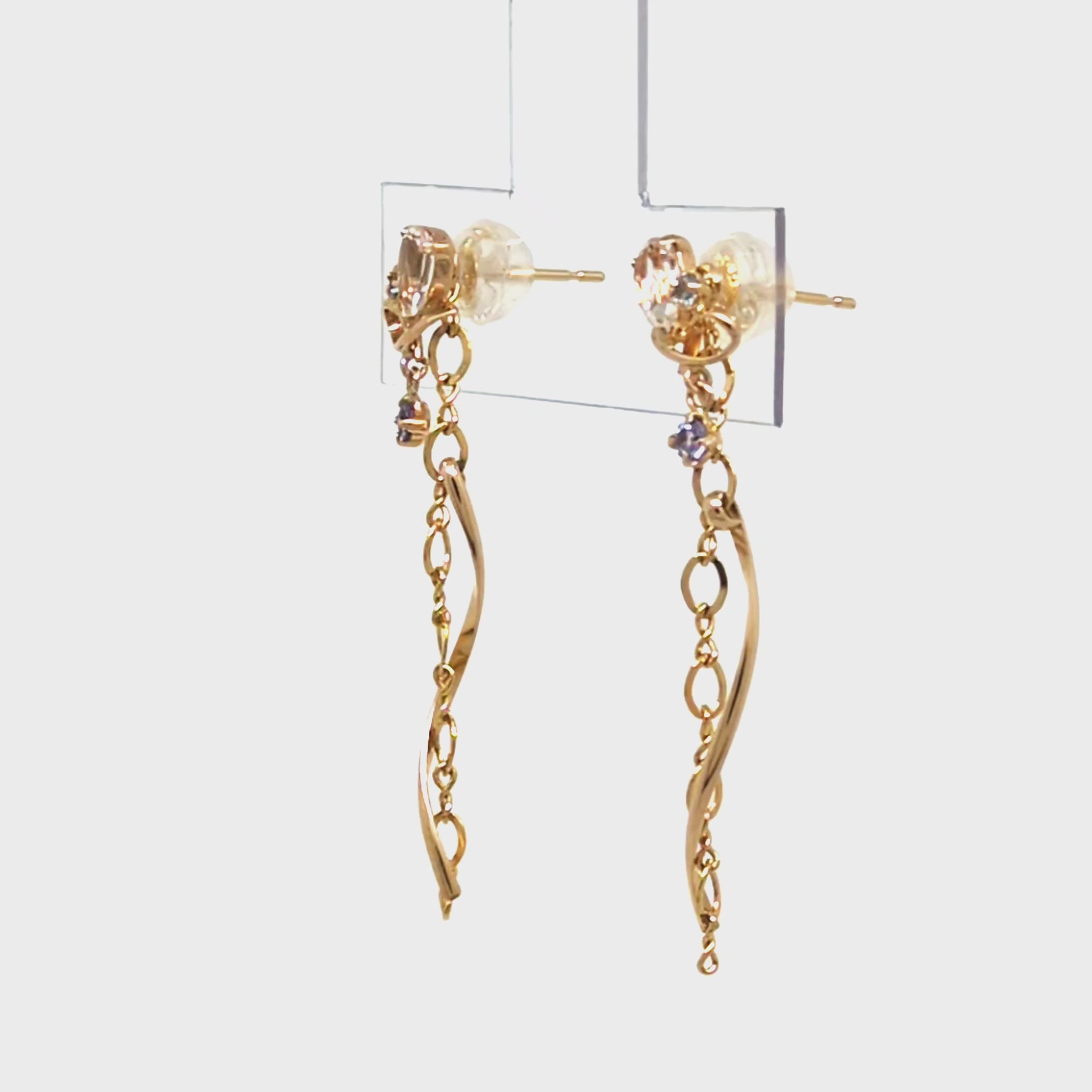 18K/10K Topaz 2Way Earrings [Blue Danube] (Yellow Gold) - Product Video