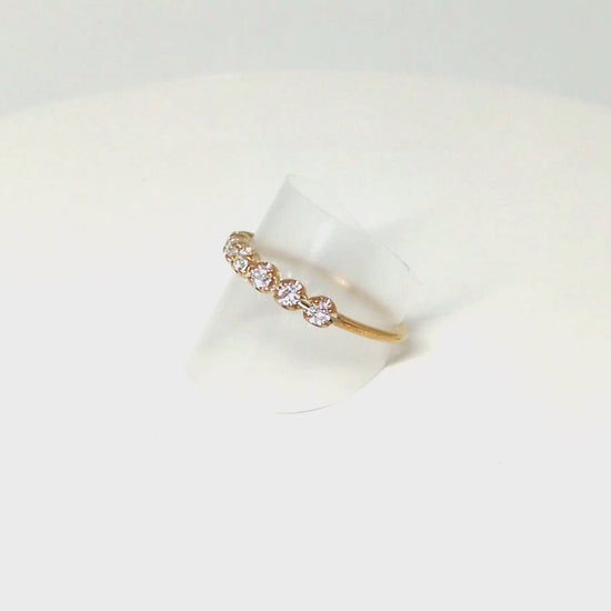 10K Moissanite Half Eternity 7-Stone Ring (Yellow Gold) - Product  Video