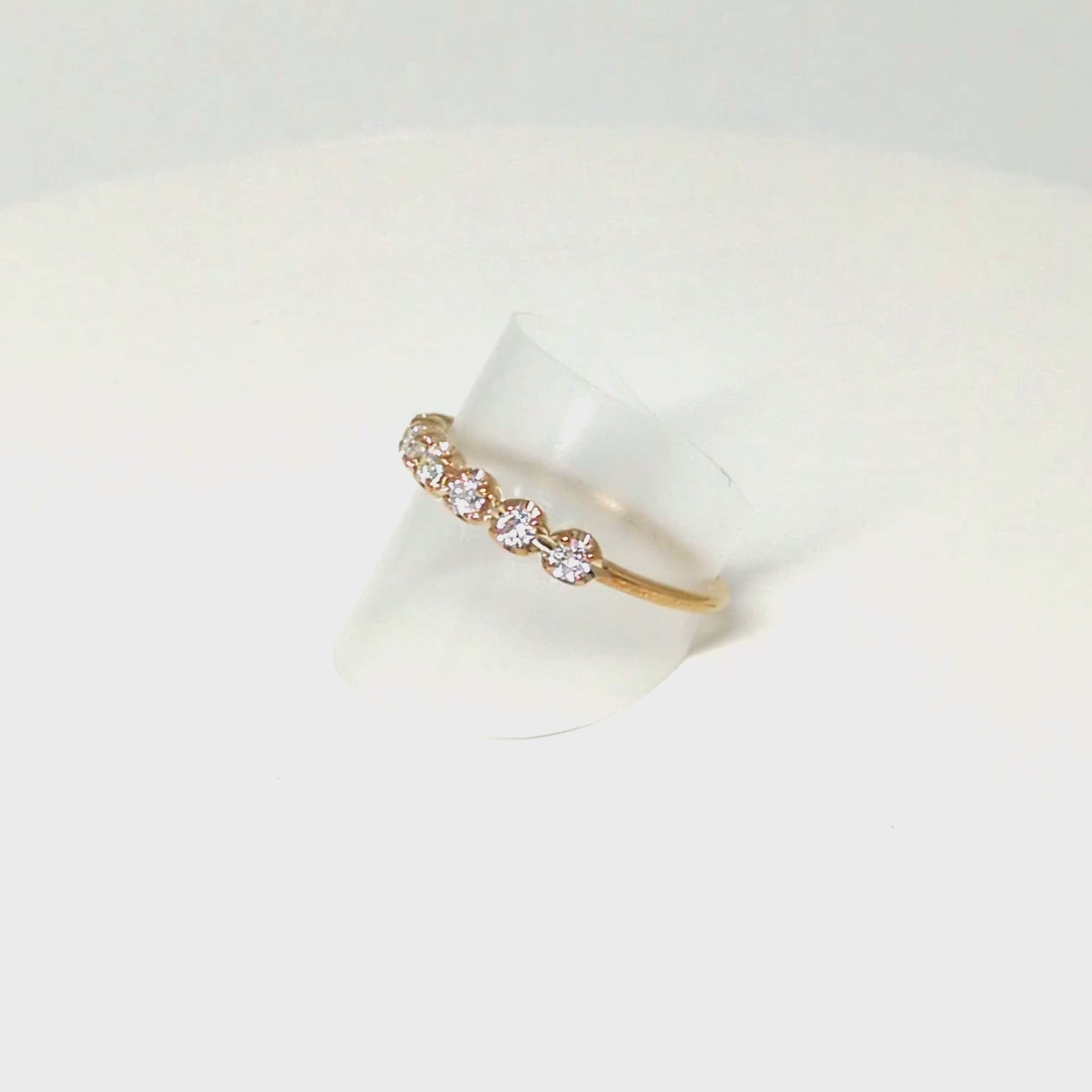 10K Moissanite Half Eternity 7-Stone Ring (Yellow Gold) - Product  Video