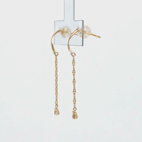 [Palette] 18K/10K White Topaz Base Earrings (Yellow Gold) - Product Video