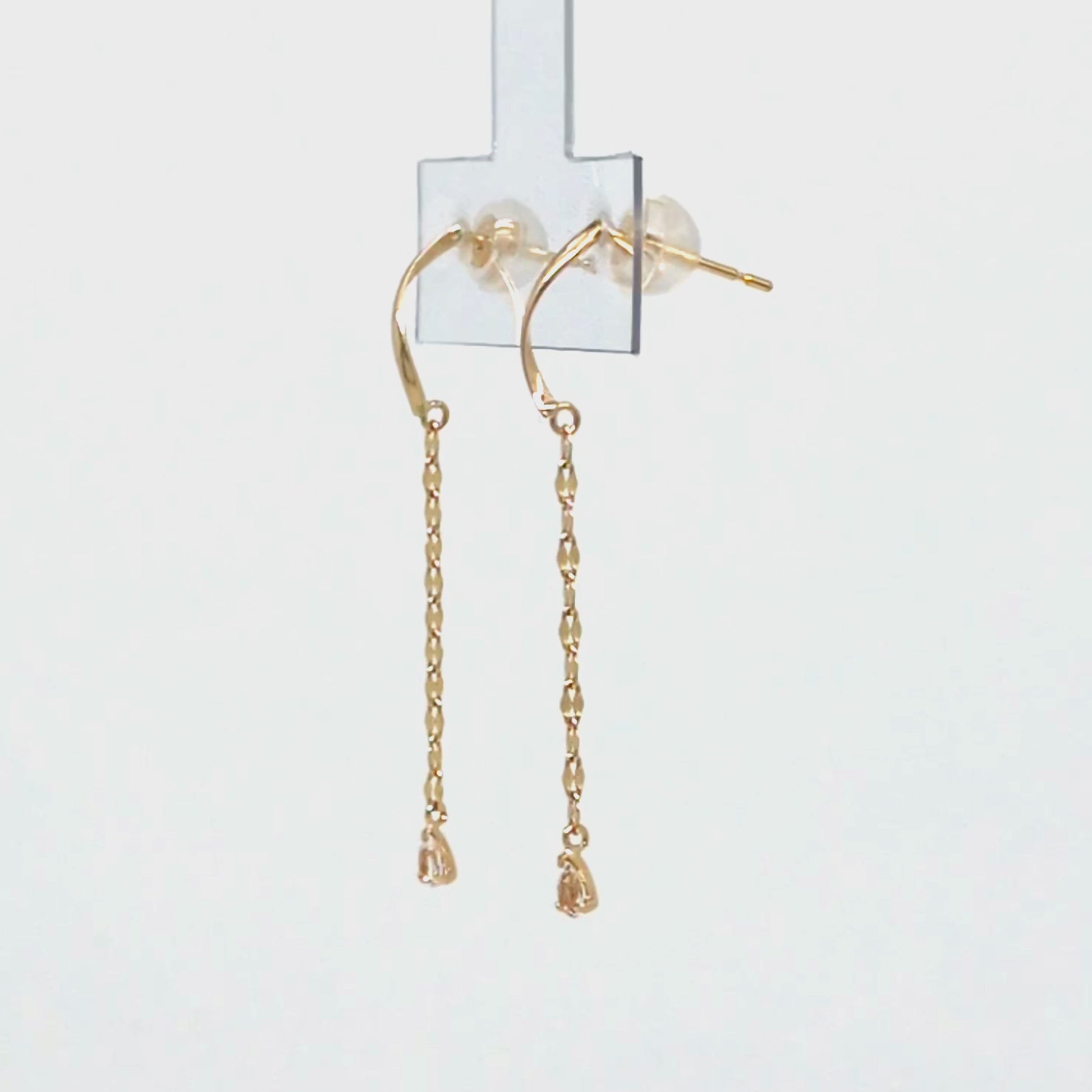 [Palette] 18K/10K White Topaz Base Earrings (Yellow Gold) - Product Video