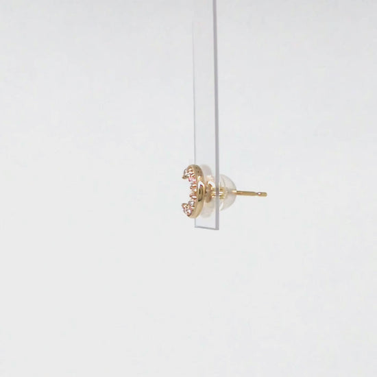 [Solo Earring] 18K/10K Moissanite Moon Single Earring (Yellow Gold) - Product Video