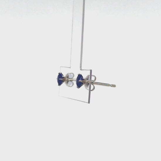 [Second Earrings] Platinum Lapis Lazuli Earrings [4mm] - Product Video