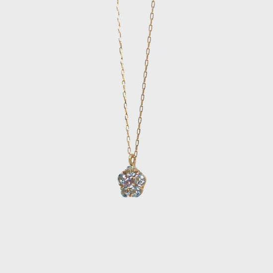 10K Blue Topaz Necklace [Pansy] (Yellow Gold) - Product Video