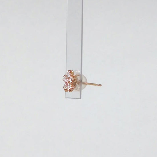 [Solo Earring] 18K/10K Moissanite Cherry Blossom Single Earring (Rose Gold) - Product Video