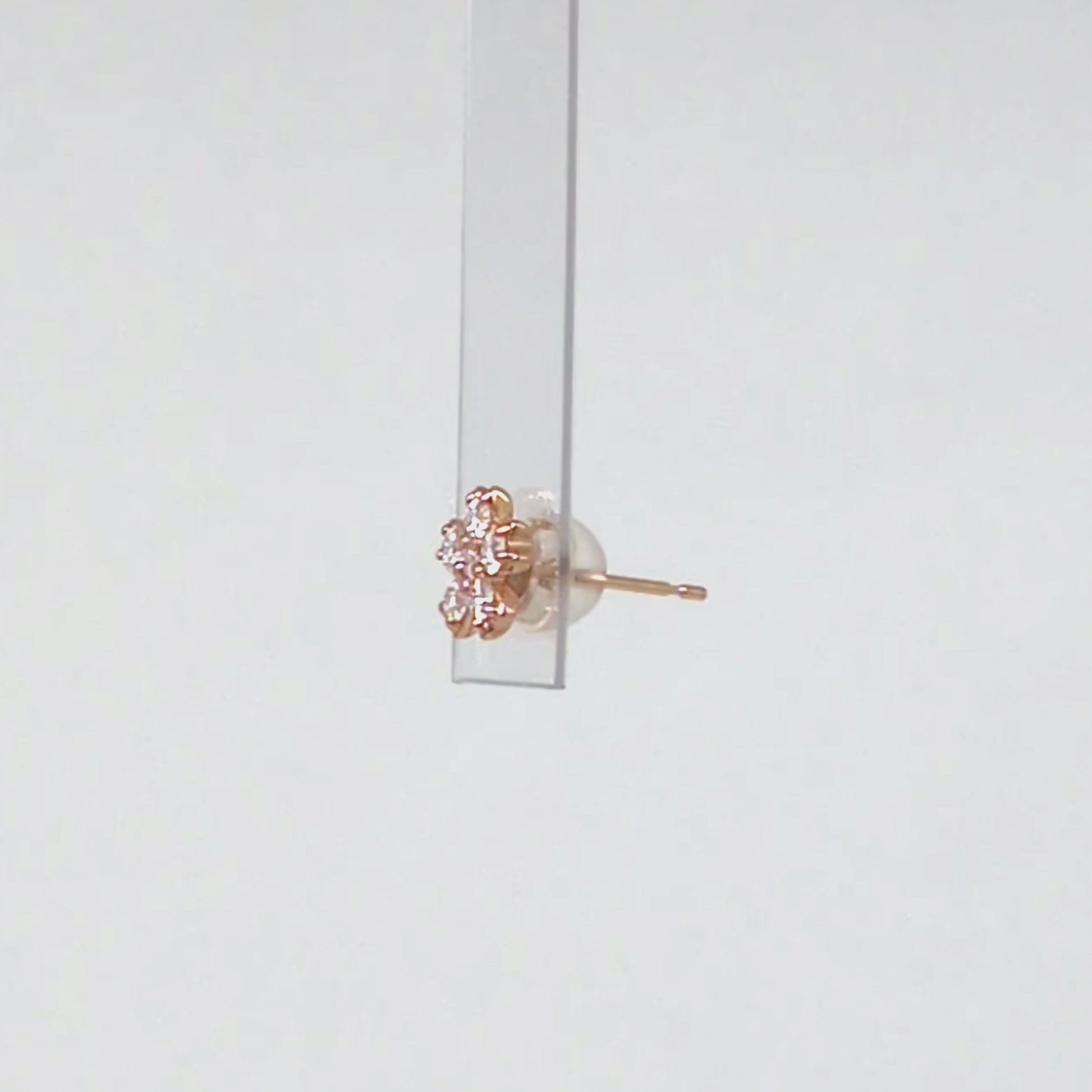[Solo Earring] 18K/10K Moissanite Cherry Blossom Single Earring (Rose Gold) - Product Video