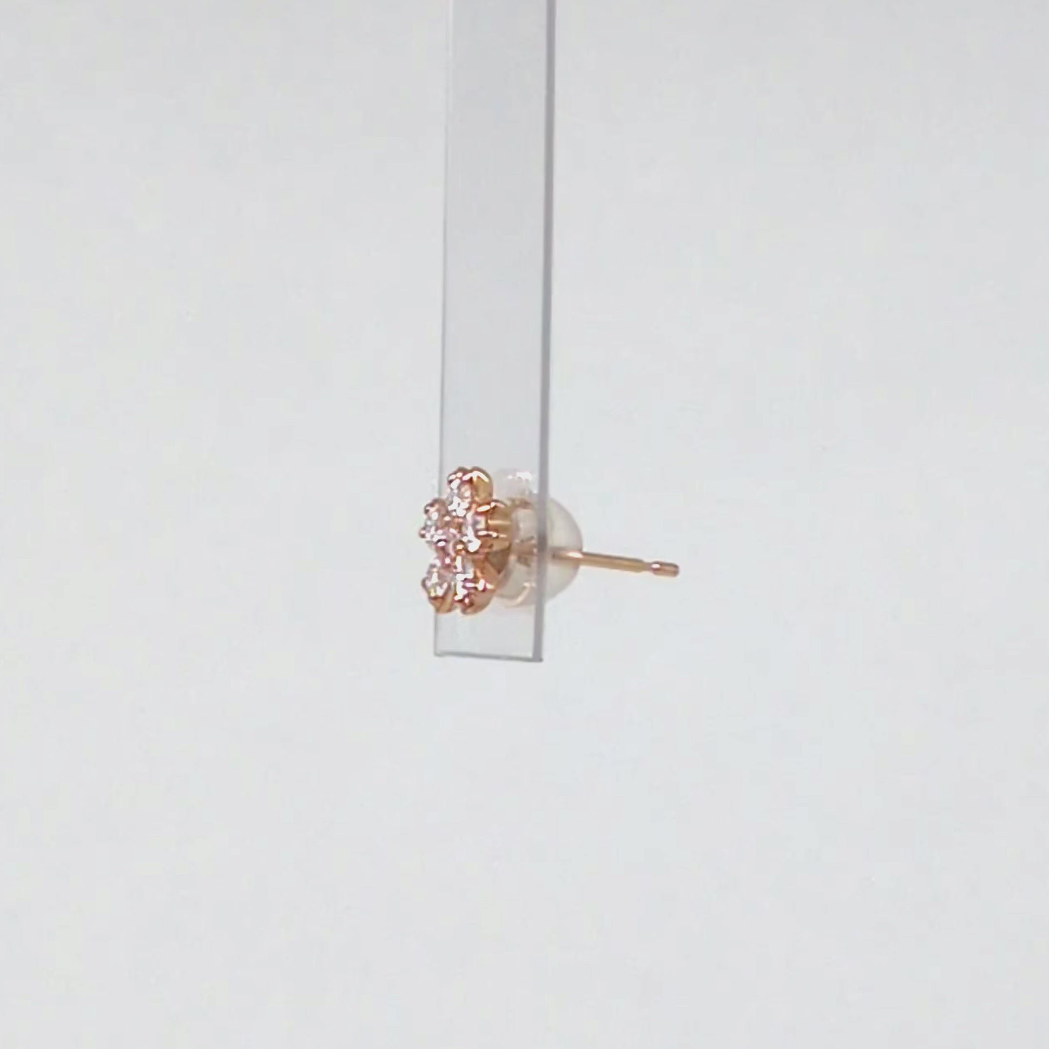 [Solo Earring] 18K/10K Moissanite Cherry Blossom Single Earring (Rose Gold) - Product Video