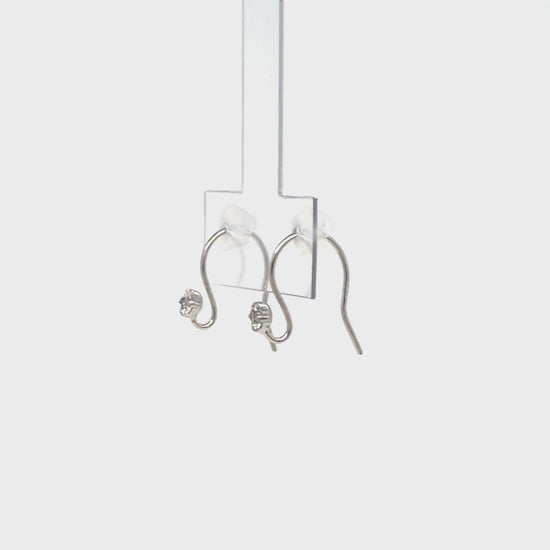 [Palette] 10K Blue Moonstone Wire Base Earrings (White Gold) - Product Video