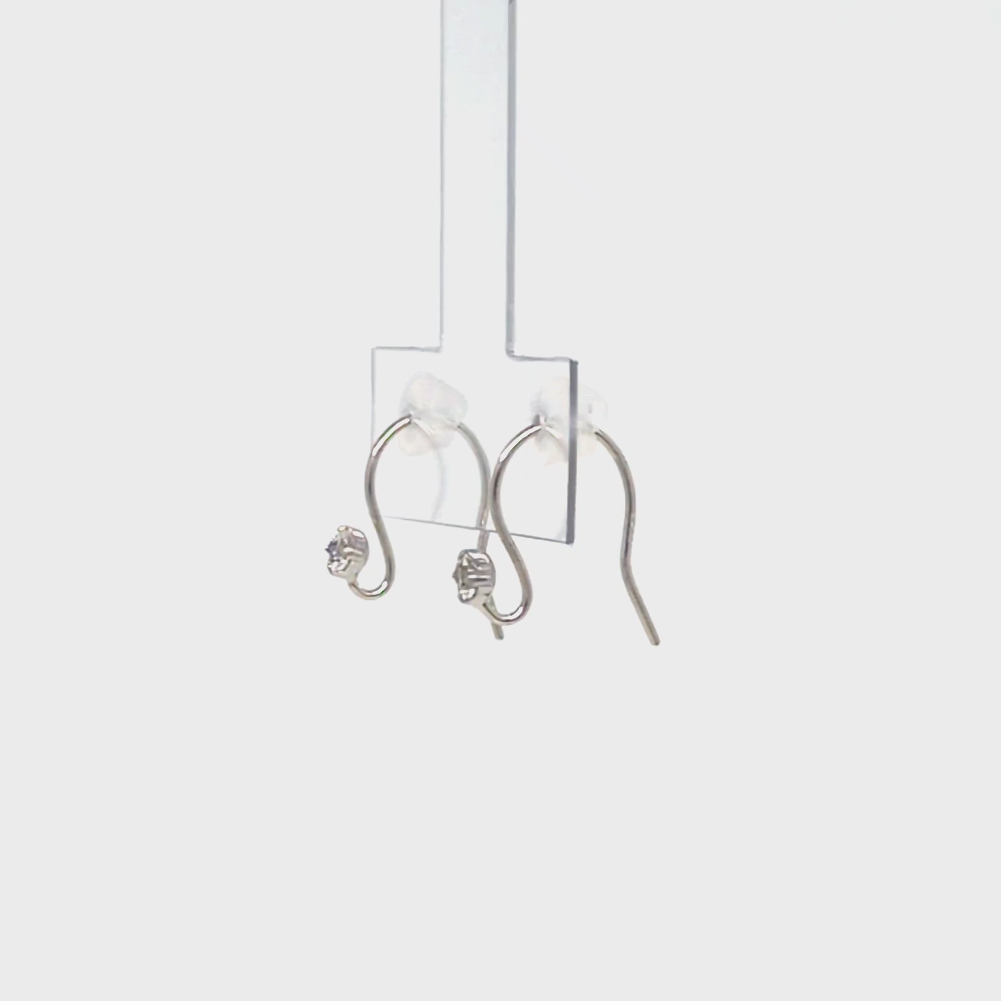[Palette] 10K Blue Moonstone Wire Base Earrings (White Gold) - Product Video