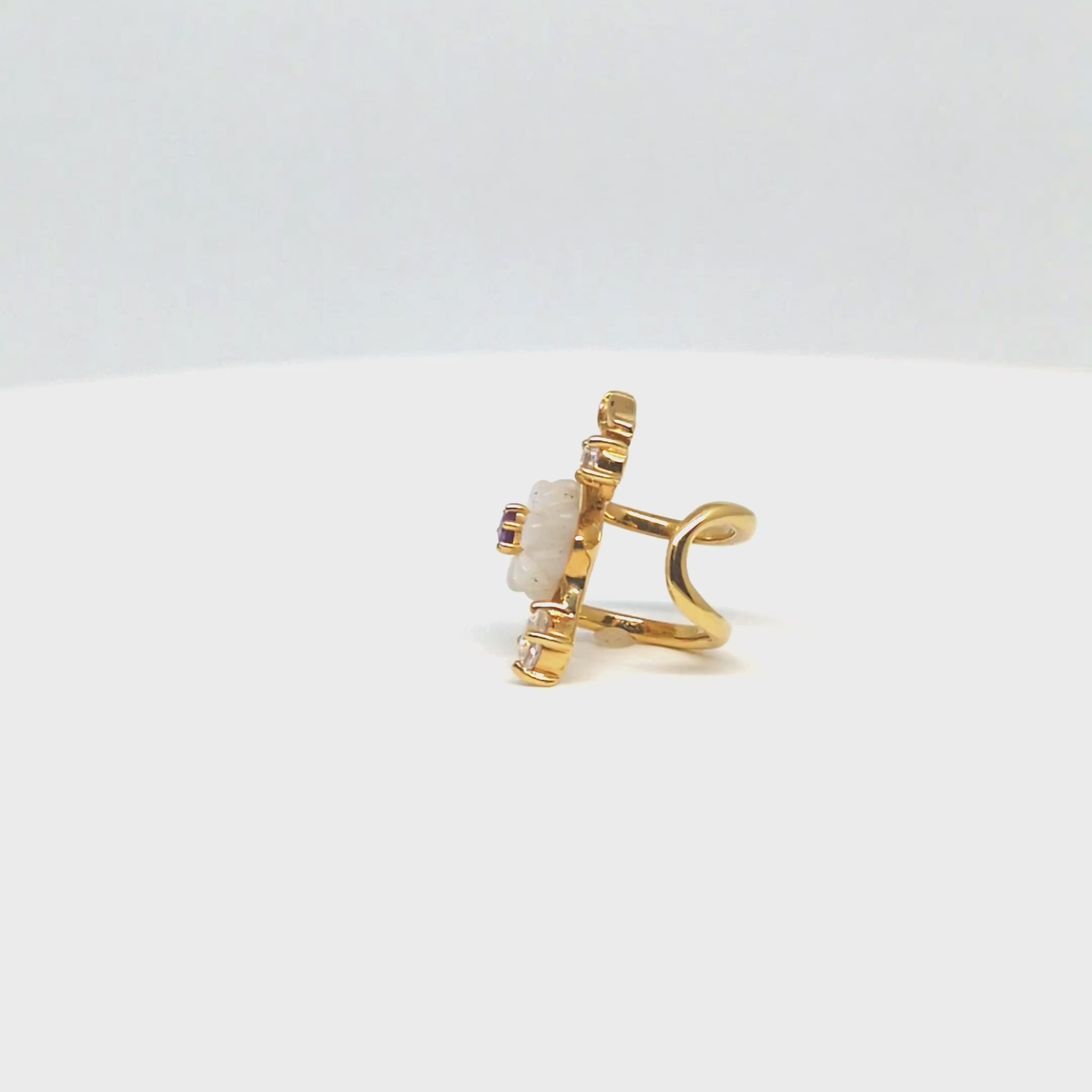 925 Sterling Silver Anemone Ear Cuff - Product Video