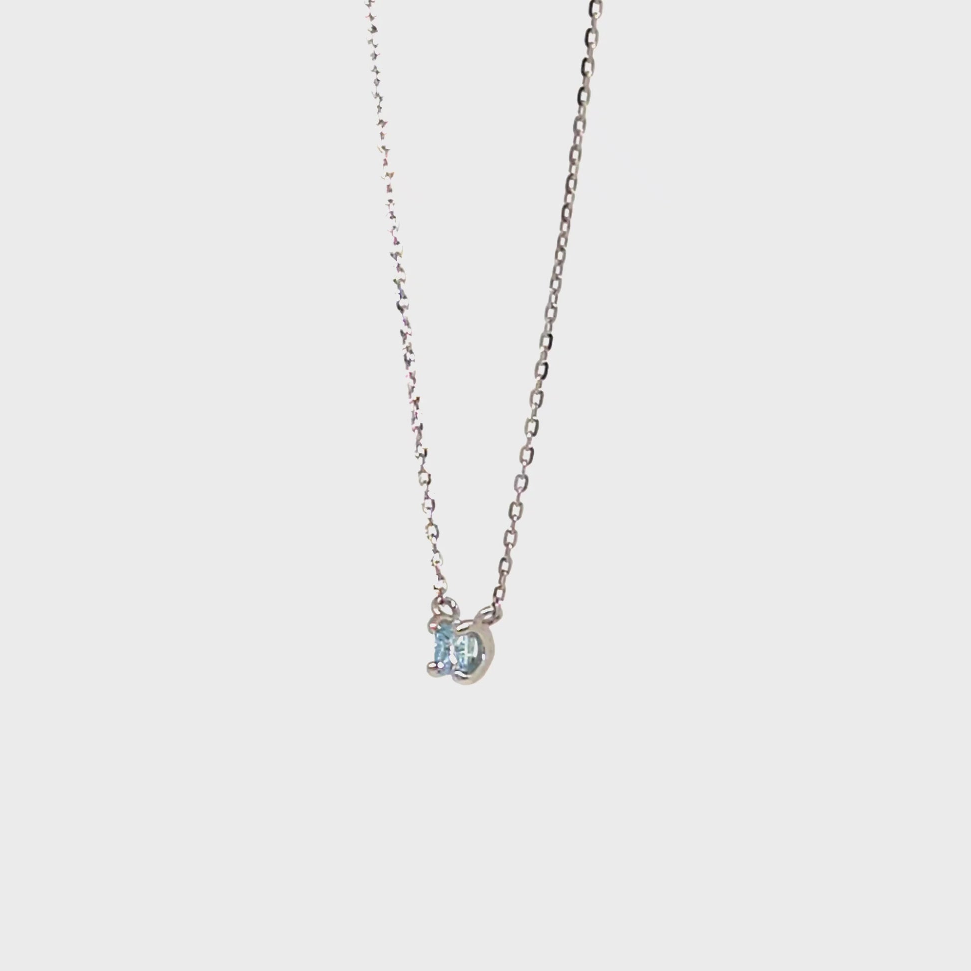 [Limited Edition] Platinum Princess Cut Ice Blue Diamond Necklace - Product Video