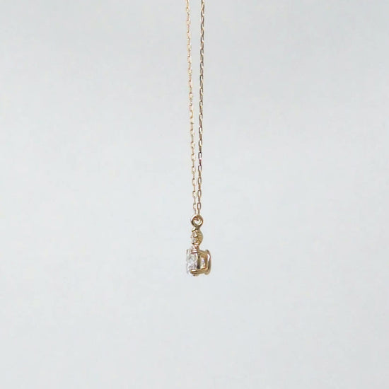 10K Moissanite Oval Necklace (Yellow Gold) - Product Video