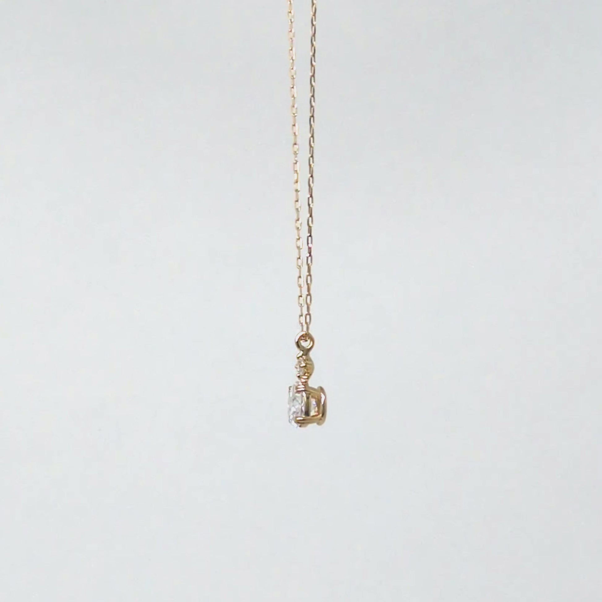 10K Moissanite Oval Necklace (Yellow Gold) - Product Video