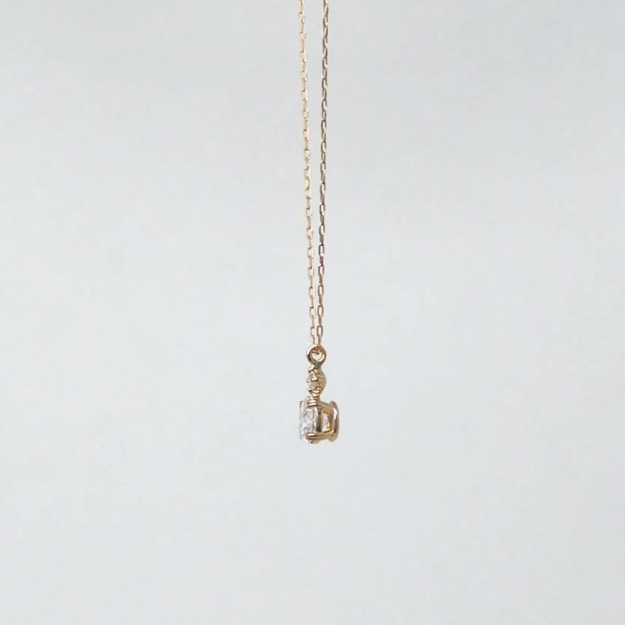 10K Moissanite Oval Necklace (Yellow Gold) - Product Video