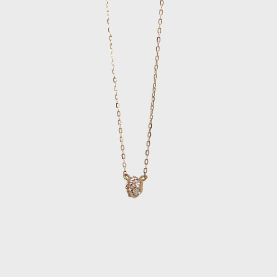 18K Diamond Flower Pave Necklace M (Yellow Gold) - Product Video