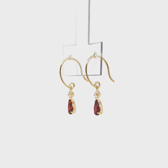 10K Dew Drop Wire Earrings (Yellow Gold) - Product Video