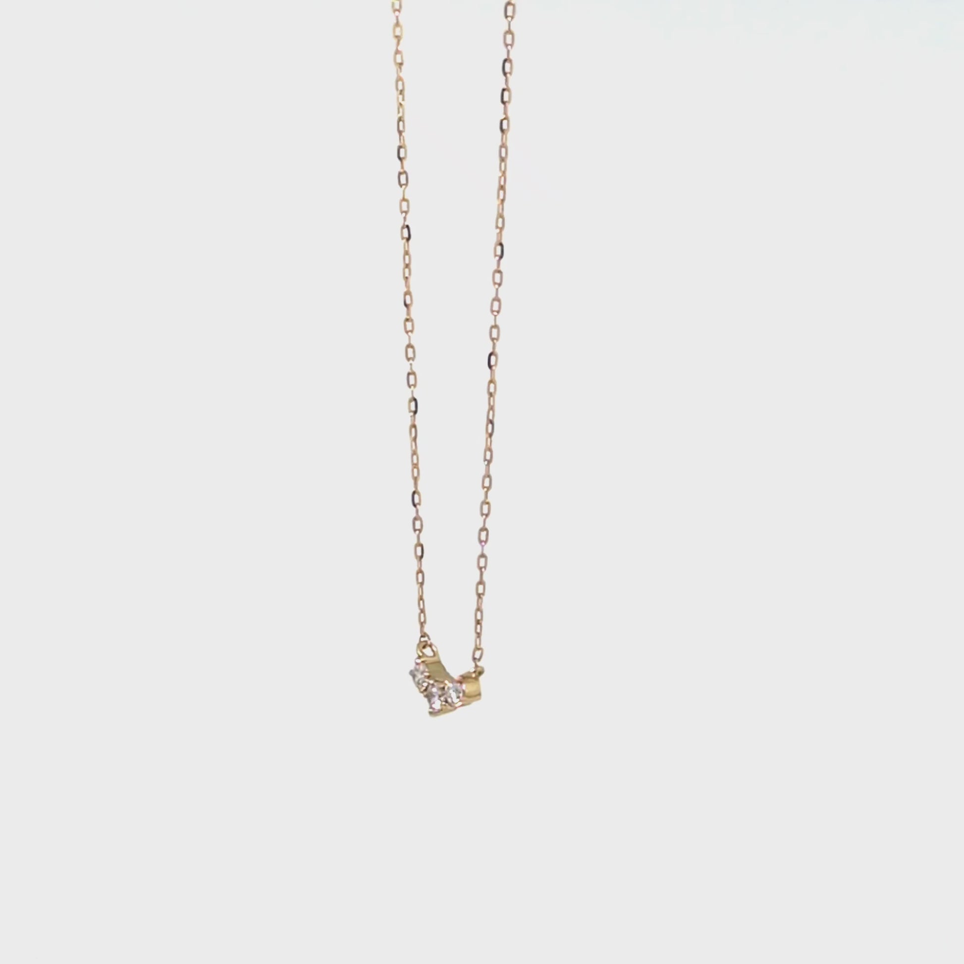 10K Trilogy Diamond Necklace (Yellow Gold) - Product Video