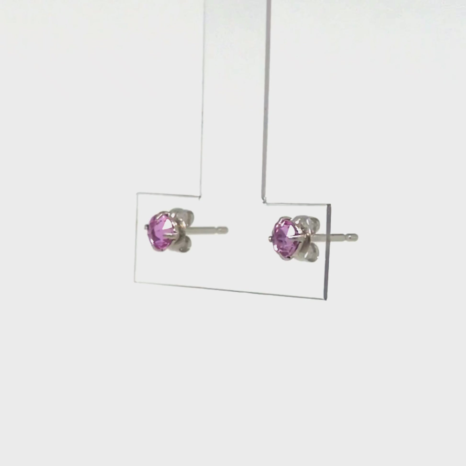 [Second Earrings] Platinum Pink Sapphire Earrings - Product Video