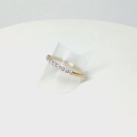 10K Moissanite Half Eternity 11-Stone Ring (Yellow Gold) - Product Video