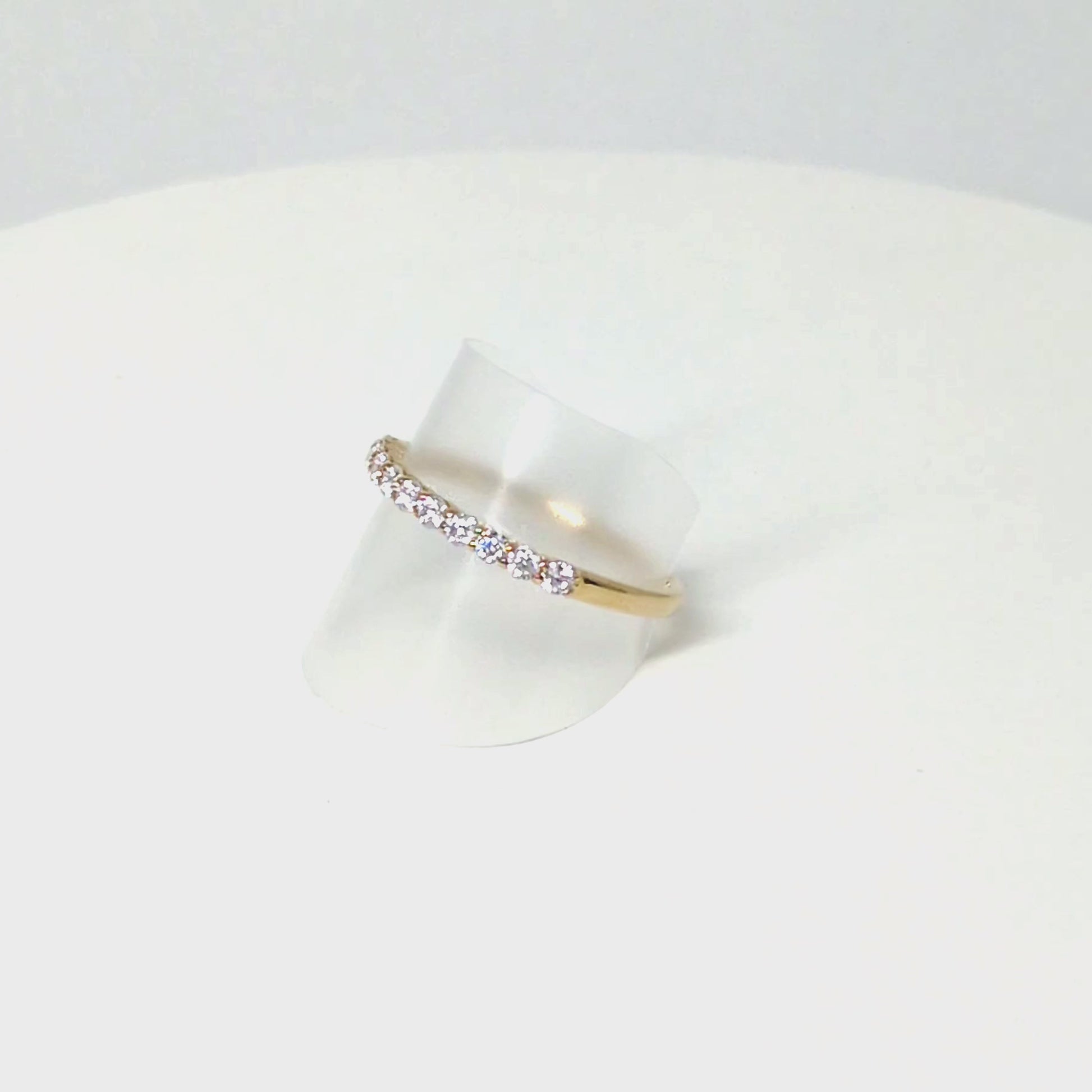 10K Moissanite Half Eternity 11-Stone Ring (Yellow Gold) - Product Video
