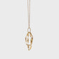 10K Twisted Ribbon Double Circle Necklace (Yellow Gold)
