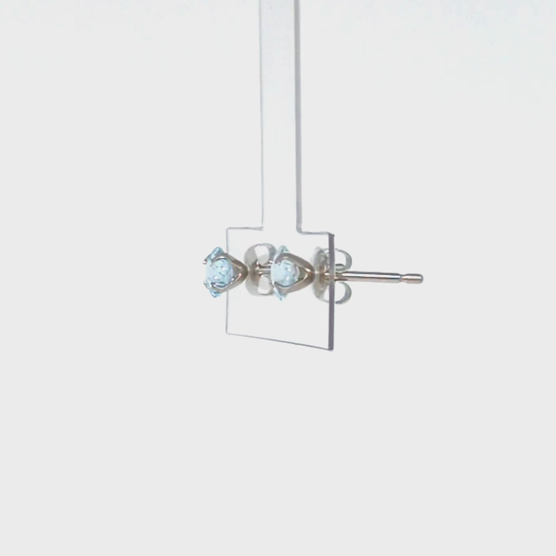 [Second Earrings] Platinum Lily Cut Blue Topaz Earrings - Product Video