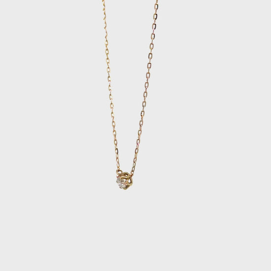 10K Diamond 6-Prong Meritia Necklace (Yellow Gold) - Product Video