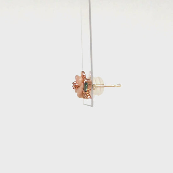 [Solo Earring] 925 Sterling Silver / 10K Yaezakura (Double-layered Sakura) Single Earring - Product Video