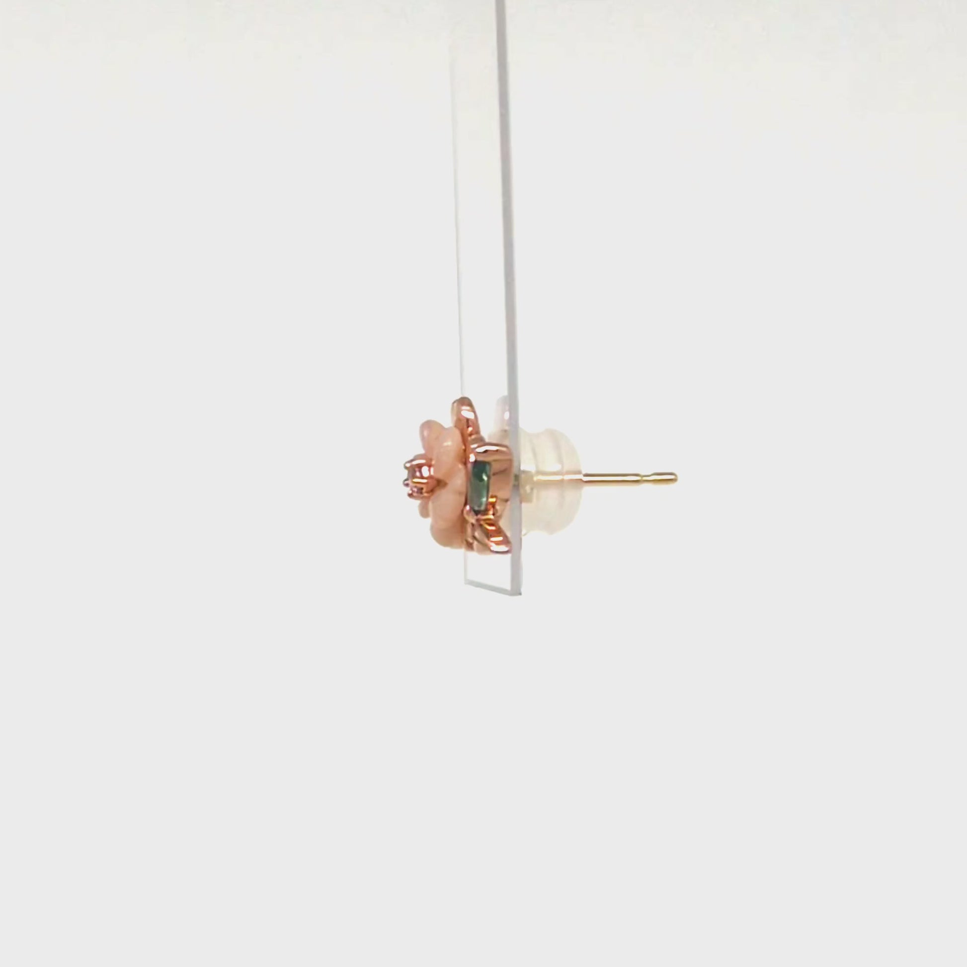 [Solo Earring] 925 Sterling Silver / 10K Yaezakura (Double-layered Sakura) Single Earring - Product Video