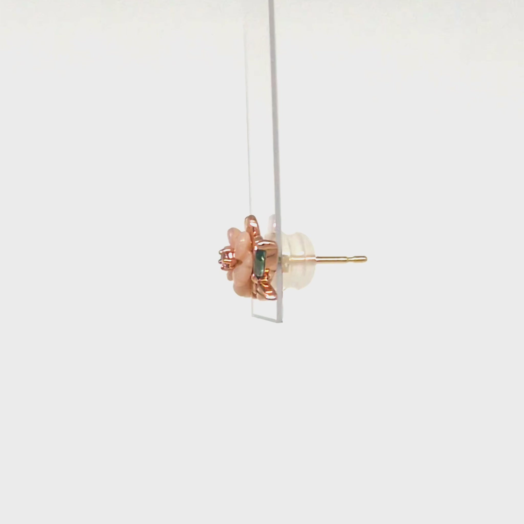 [Solo Earring] 925 Sterling Silver / 10K Yaezakura (Double-layered Sakura) Single Earring - Product Video