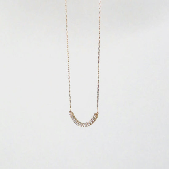 10K Moissanite Melee Decollete Line Necklace (Yellow Gold) - Product Video