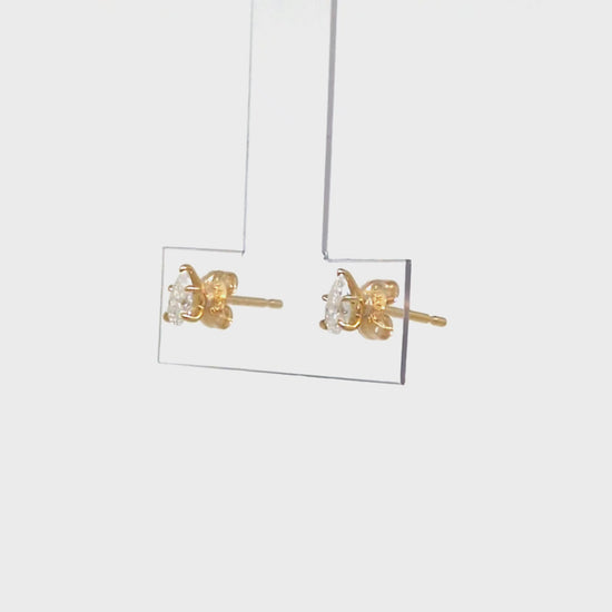 [Second Earrings] 18K Moissanite Earrings (Yellow Gold) - Product Video