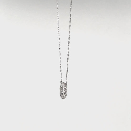 10K Moissanite Circle Flower Necklace (White Gold) - Product Video