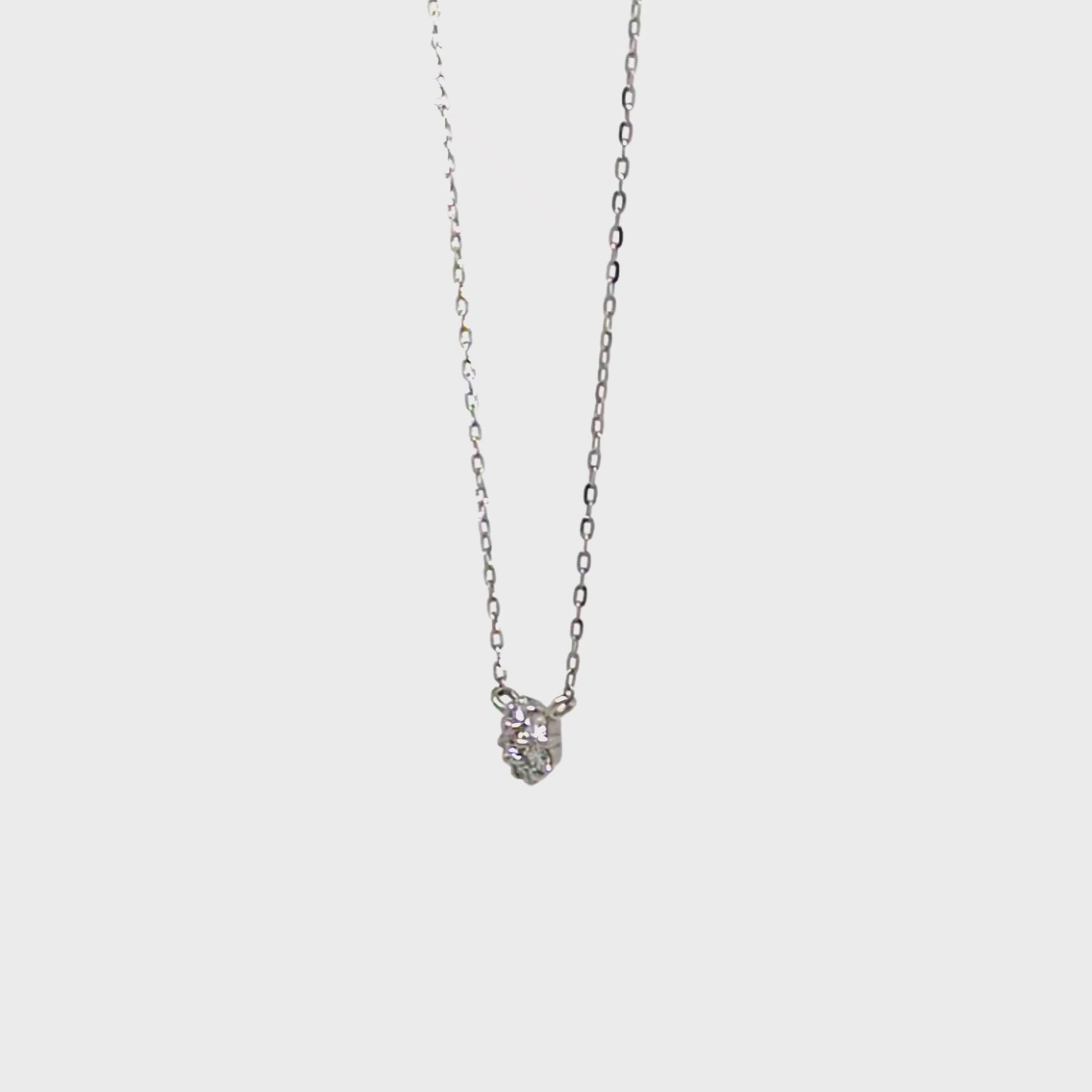 Platinum Diamond Flower Pave Necklace M - Product Video