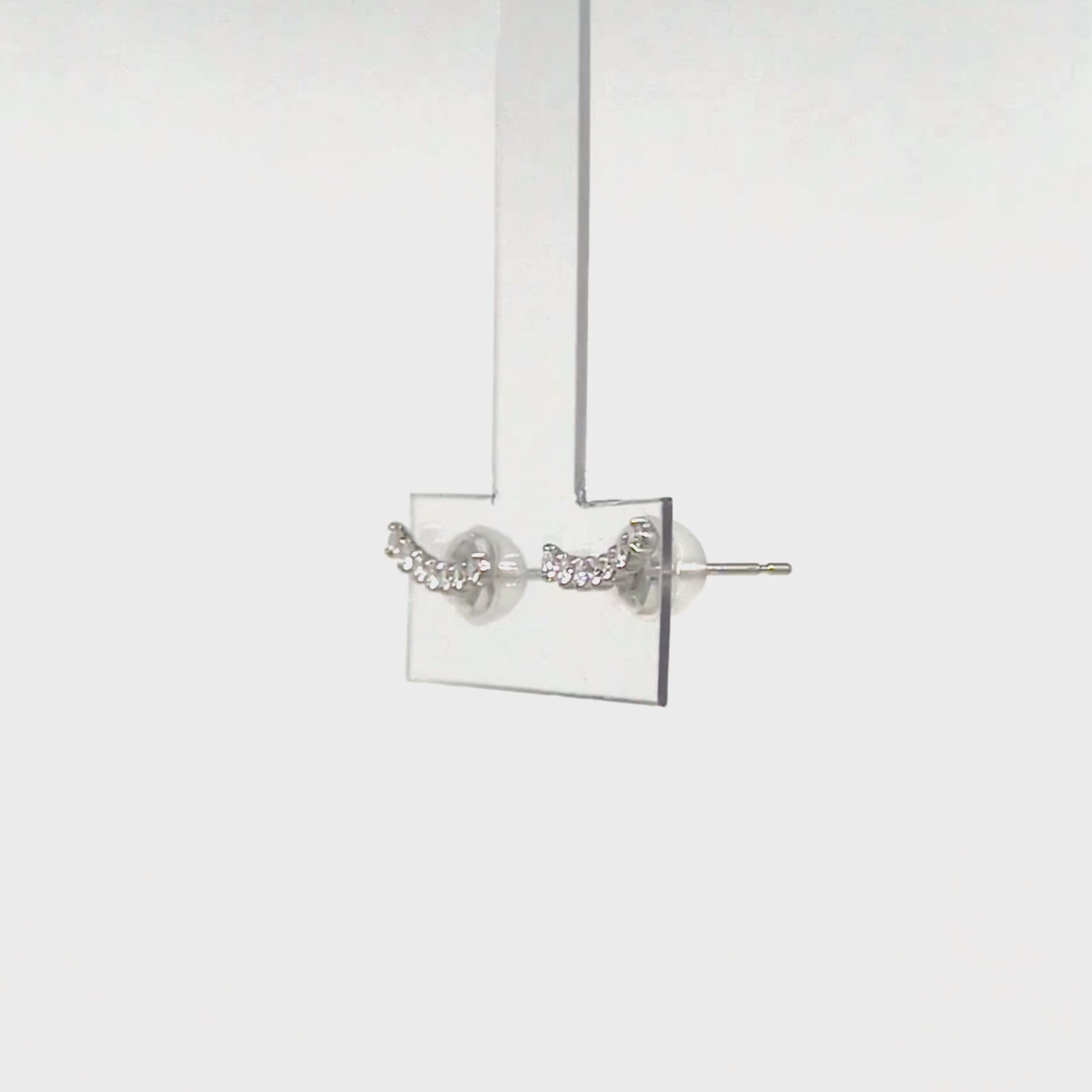 14K/10K Moissanite Meteor Lace Earrings (White Gold) - Product Video