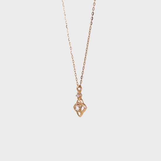 10K Diamond Necklace [Myrtle] (Rose Gold) - Product Video