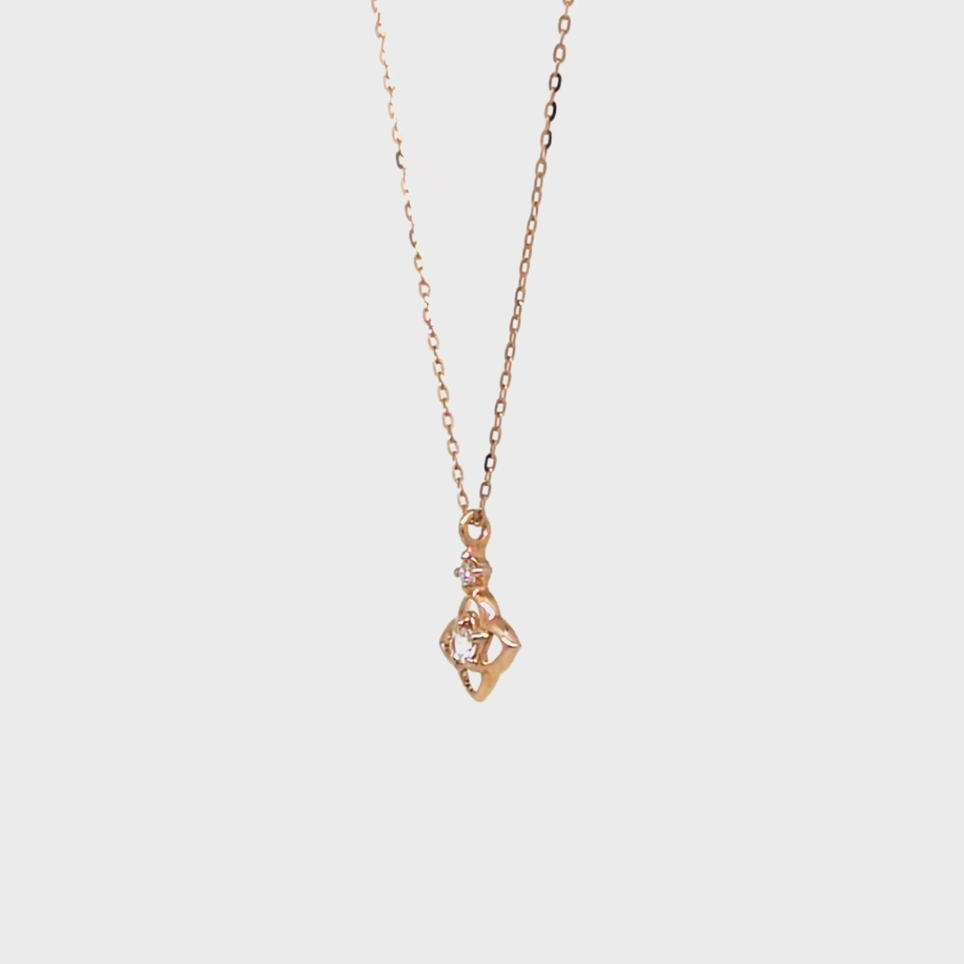 10K Diamond Necklace [Myrtle] (Rose Gold) - Product Video