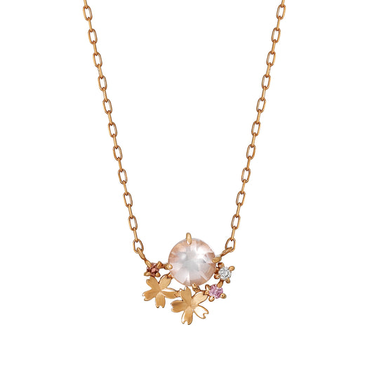 [Birth Flower Jewelry] April - Cherry Blossoms Necklace (10K Rose Gold) - Product Image