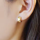 18K/10K Yellow Gold Geometry Hoop Earrings - Model Image