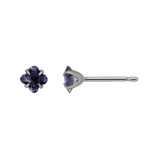 [Second Earrings] Platinum Lily Cut Iolite Earrings - Product Image