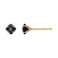 [Second Earrings] 18K Yellow Gold Lily-Cut Onyx Earrings - Product Image