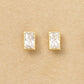 [Second Earrings] 18K Yellow Gold Cubic Zirconia Bucket Cut Earrings - Product Image
